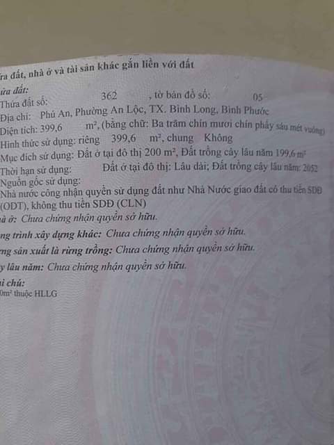 Bán đất Phú An phường An Lộc-BL giá 1ty670 dt 8×50
