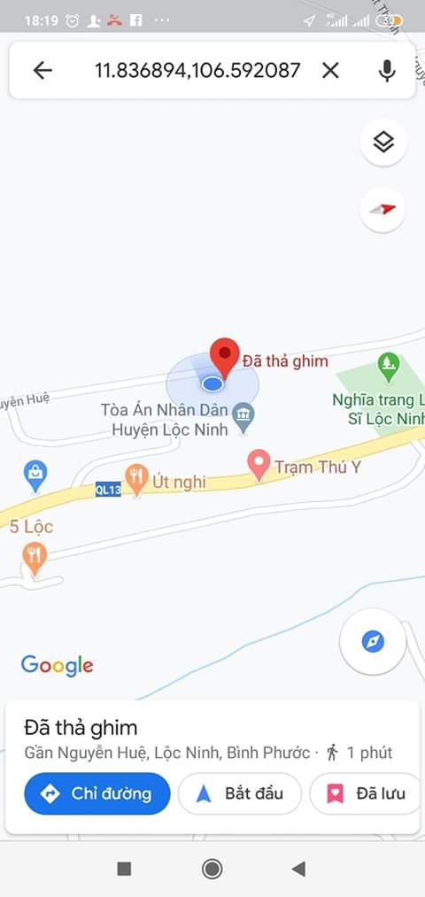 Bán đất khu phố Ninh Thái thị trấn Lộc Ninh giá 1ty5 dt 7×25