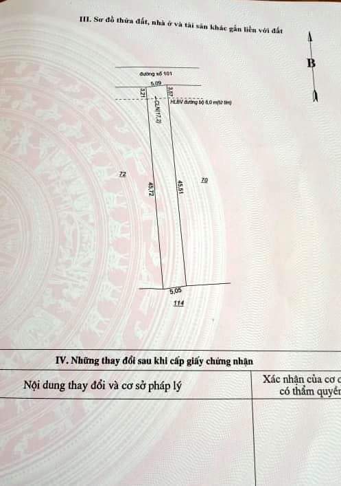 Bán đất ấp 1, xã Minh Hưng, Chơn Thành. Dt 5×46. Giá 1 tỷ 050tr
