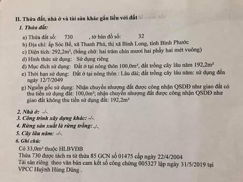Bán đất ấp Sóc Bế xã Thanh Phú giá 750tr dt 10×29