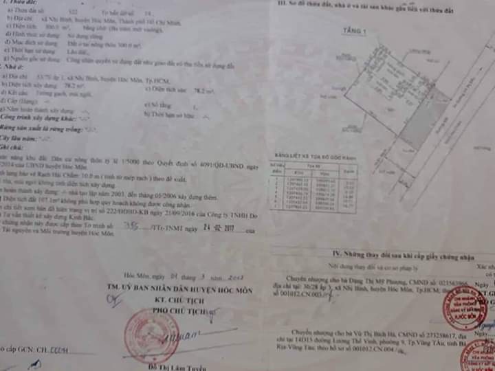 Bán đất nhị bình 3 hóc môn giá 4tỷ7 dt 16×19
