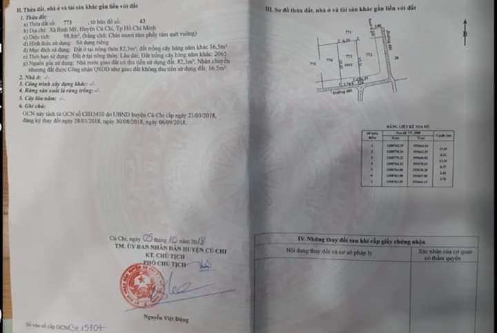 Bán đất bình mỹ củ chi giá 1.3tỷ dt 6×15