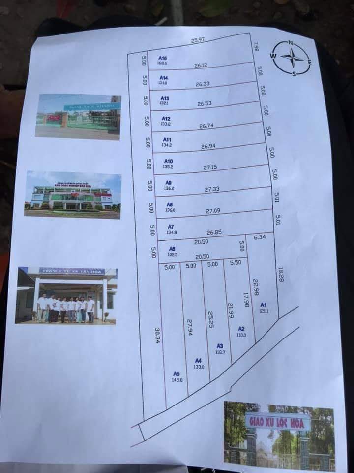 Bán đất tây hoà 4 giá 335tr dt  5×27