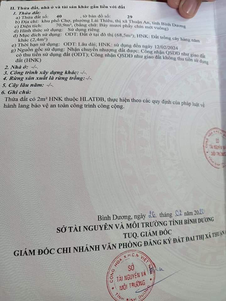 Bán  đất thuân an giá 4tỷ8 dt 5.5×14.5