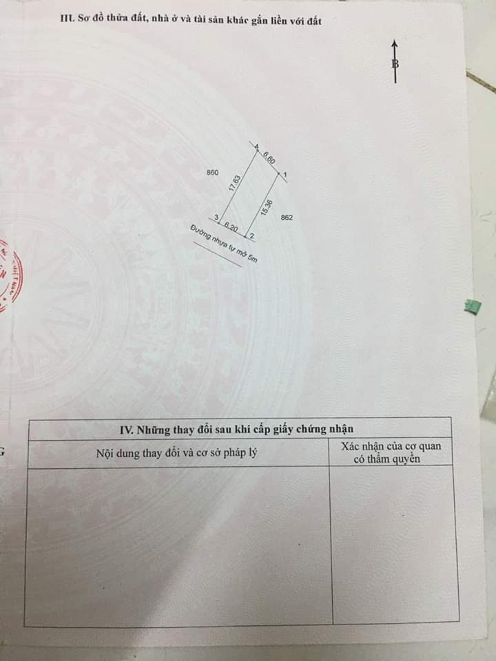 Bán đất tân định giá 980tr dt 6×17