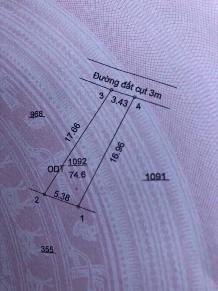 Bán đất khu 3 tân định giá 750tr dt 3×17