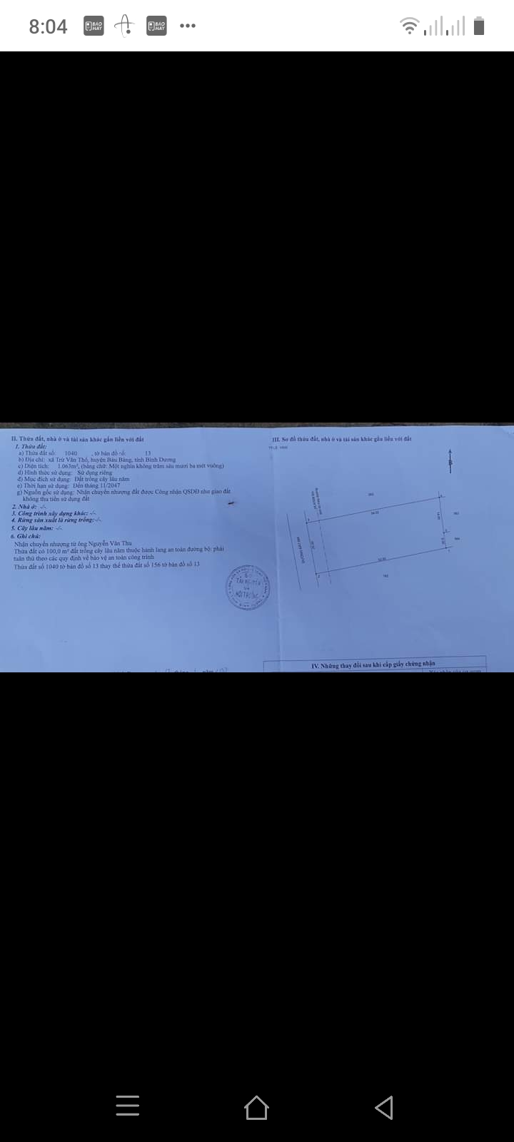 Bán đất bàu bàng bình dương giá 2tỷ22 dt 20×54