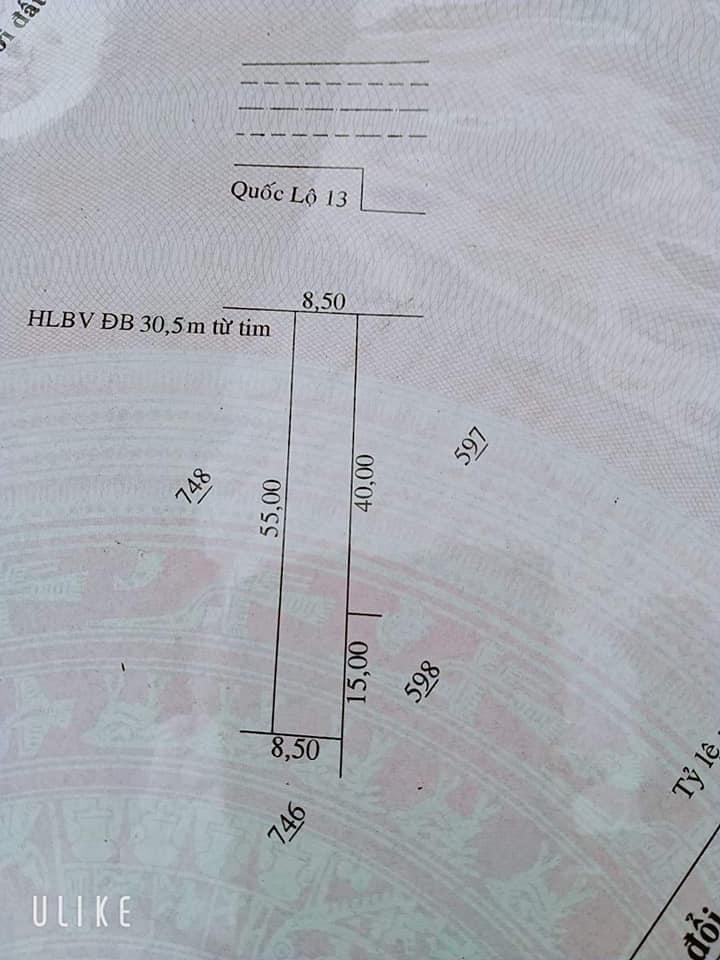 Bán đất Bình Long mt ql13 giá 1ty9
