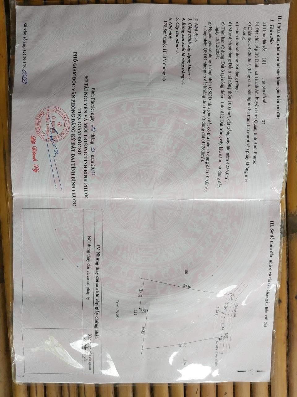 Bán hơn 4 xào có 40m mt 100tc giá 450tr thanh an