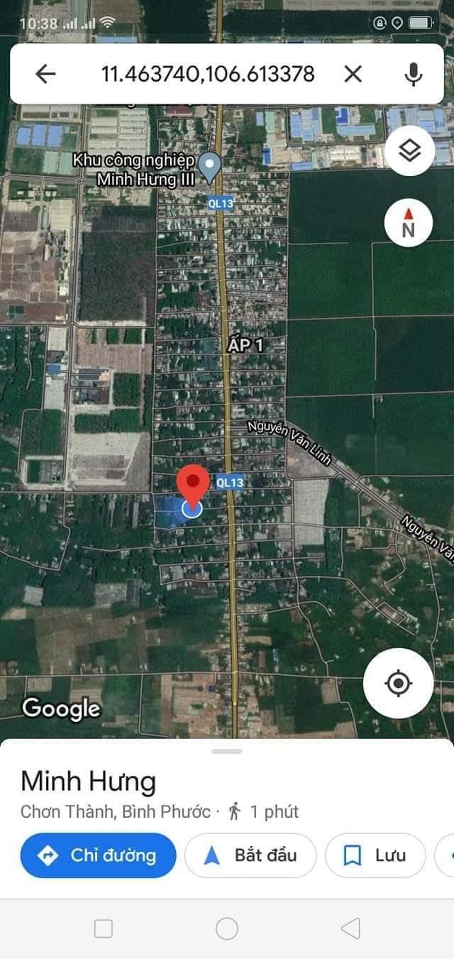 Bán đất ấp 2 Minh Hưng giá 1ty6 dt 10x50x100tc