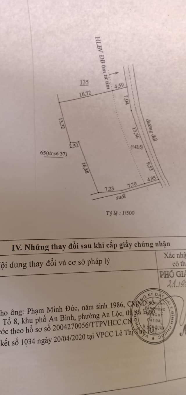 Bán đất mt bê tông xã Tân Lợi giá 480tr
