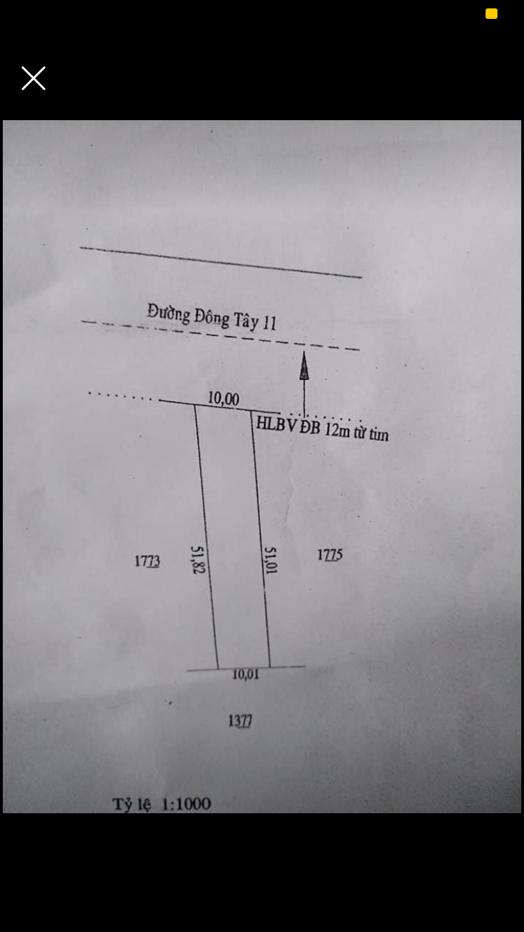 Bán đất khu phố 5 TT Tân Khai dt 10x52x100tc giá 2ti140tr