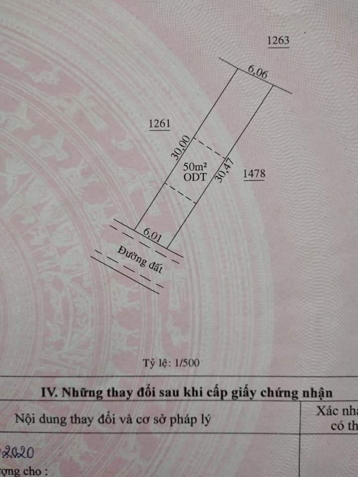 Bán đất khu phố An Bình phường An Lộc-Bl giá 650tr dt 6×30