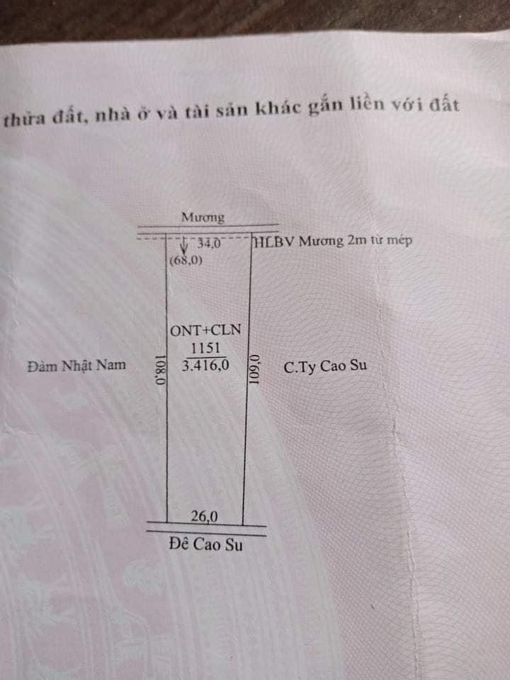 3,4 sào có 400tc mặt tiền bê tông lộc thuận  mà giá 450tr