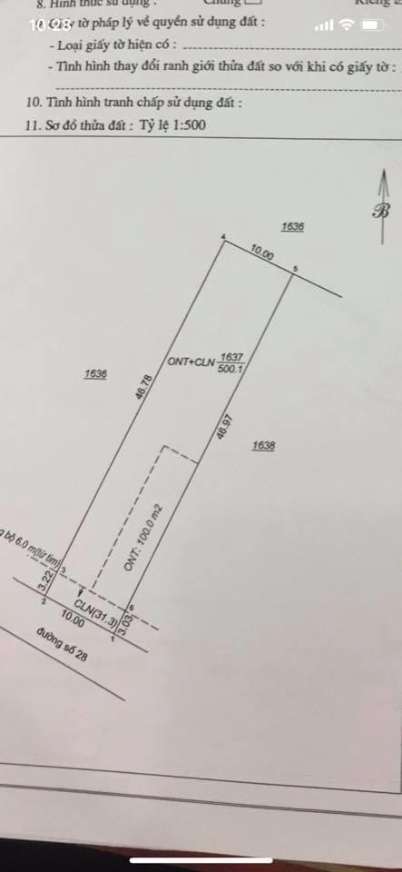 Bán đất minh Hưng giá 900tr dt 10×46
