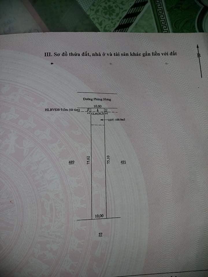 Bán đất Chơn Thành dt 10x75x100tc giá 1ti850