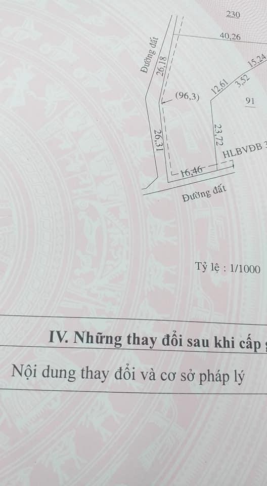 Xã Thanh lương cần bán 1100m2 đất 100tc giá 600tr