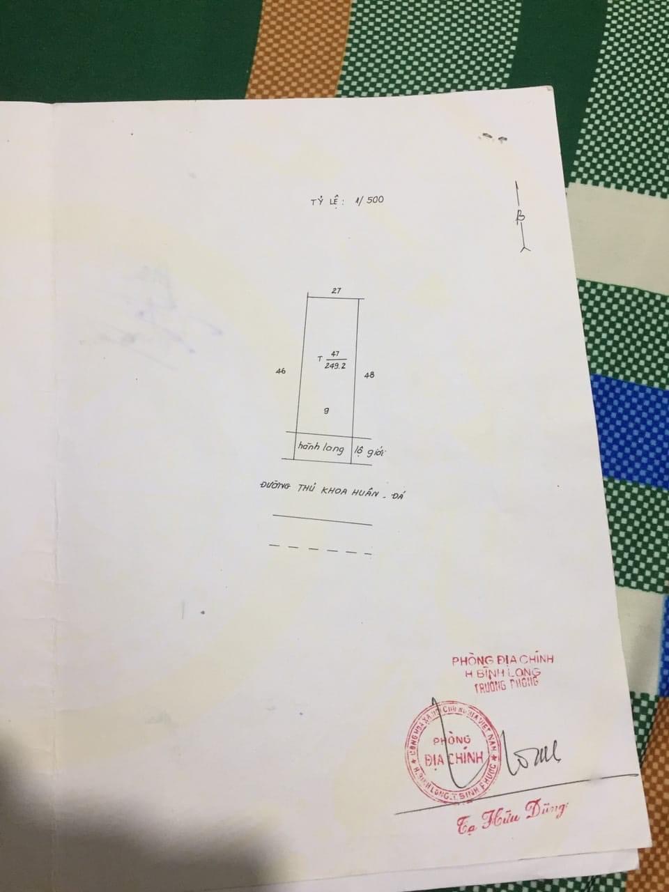 Bán đất An Lộc mt Thủ Khoa Huân 3ty350 dt 10,2mx25xfull tc