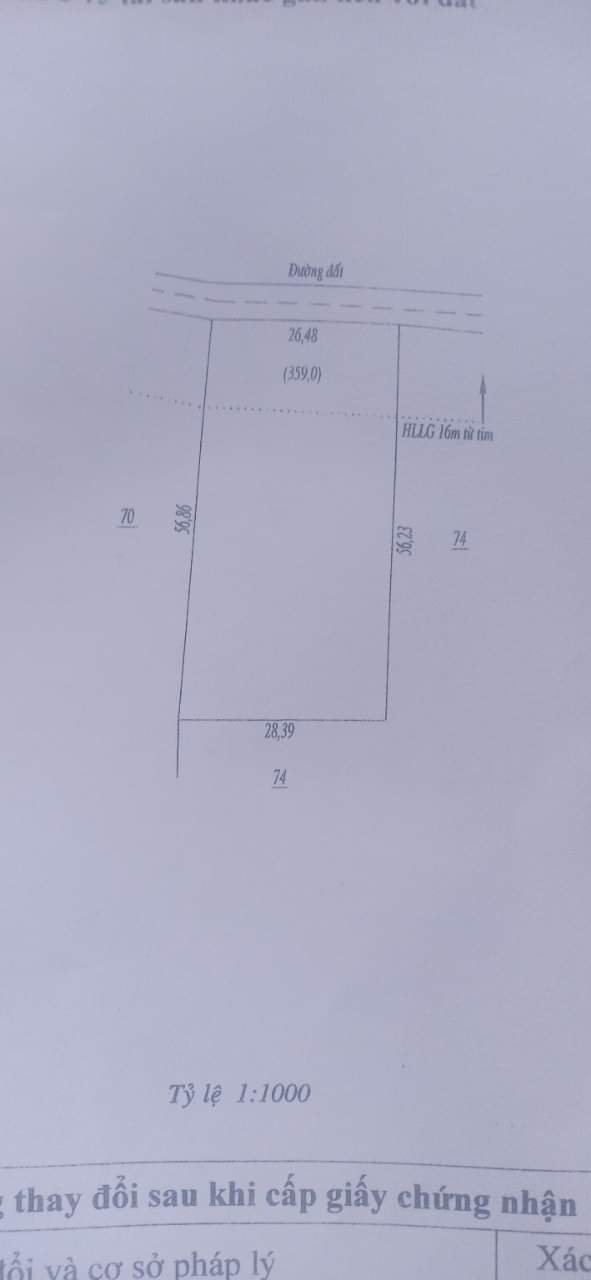 ấp xa cát  Thanh Bình Hớn Quản 26*56 giá 75 triệu 1 mét