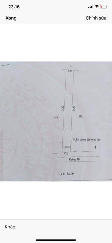 Bán đất tân khai hớn quản giá 750tr dt 5×54