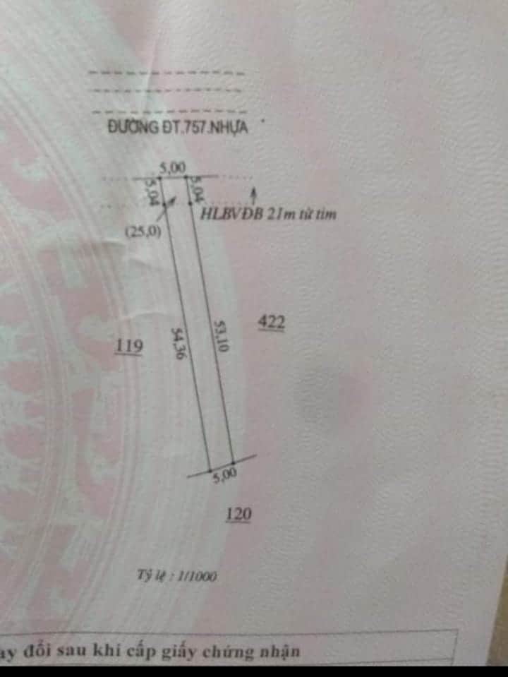 Bá đất  thanh an hớn quản giá 450tr dt 5×53×100tc
