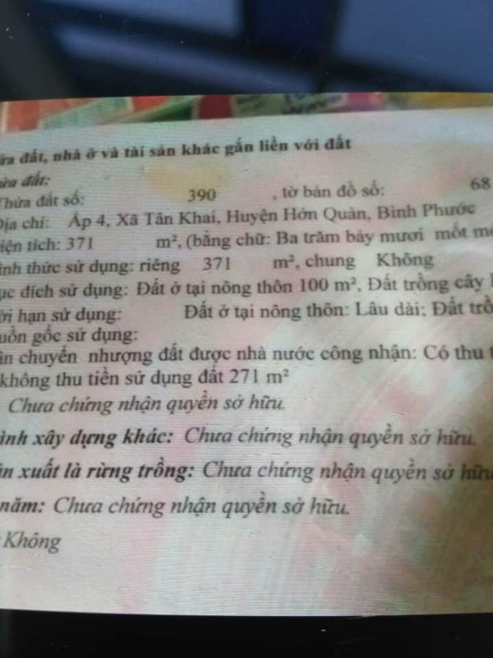 Mặt tiền ql13 khu phố tào ô 7×50 x100tc
