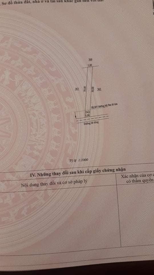 Bán đất Tân Khai giá 450tr dt 5x50x50tc