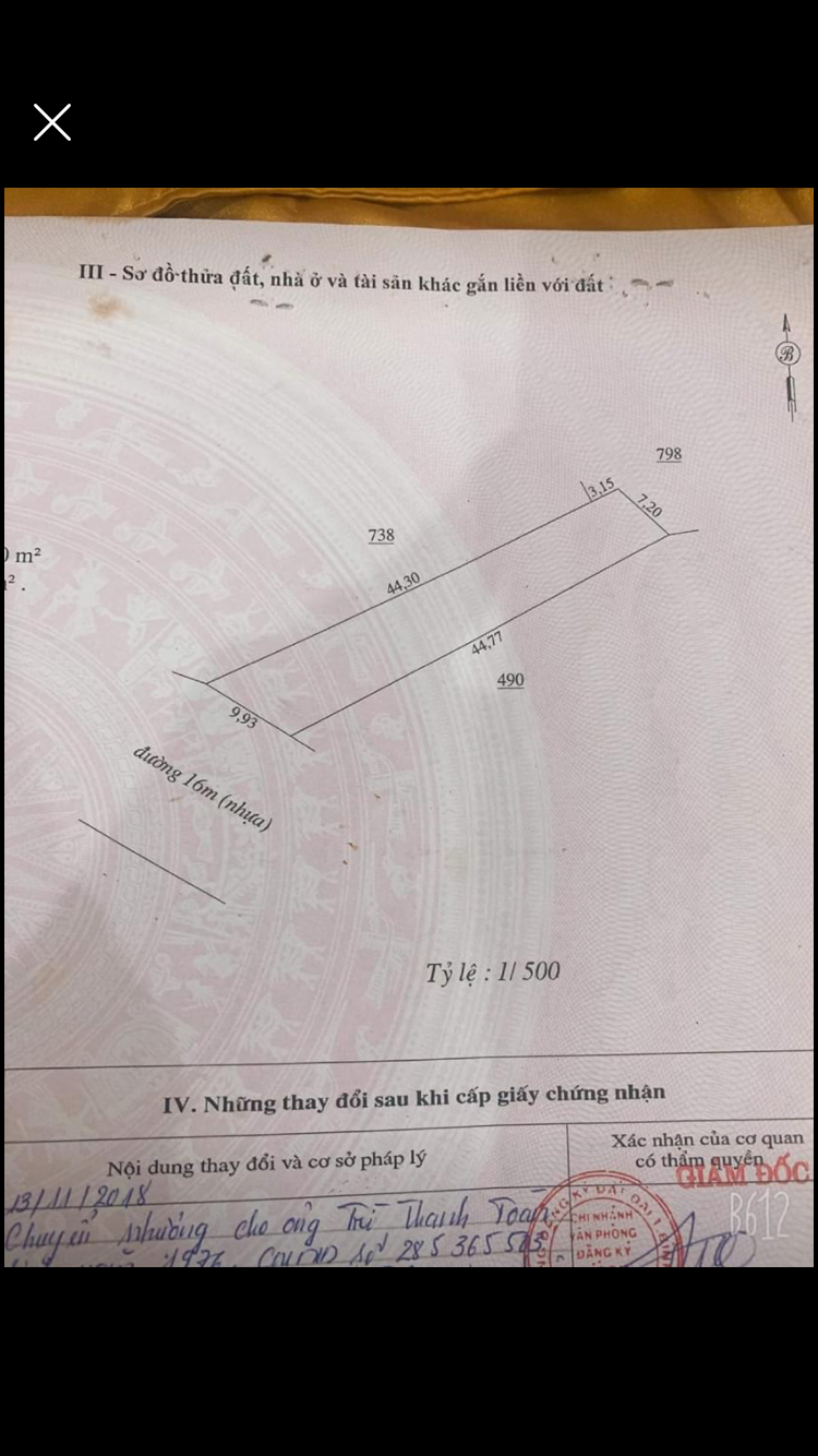 Bán lô đất Tân Xuân mt nhựa 16m cách DT741 500m giá 950tr