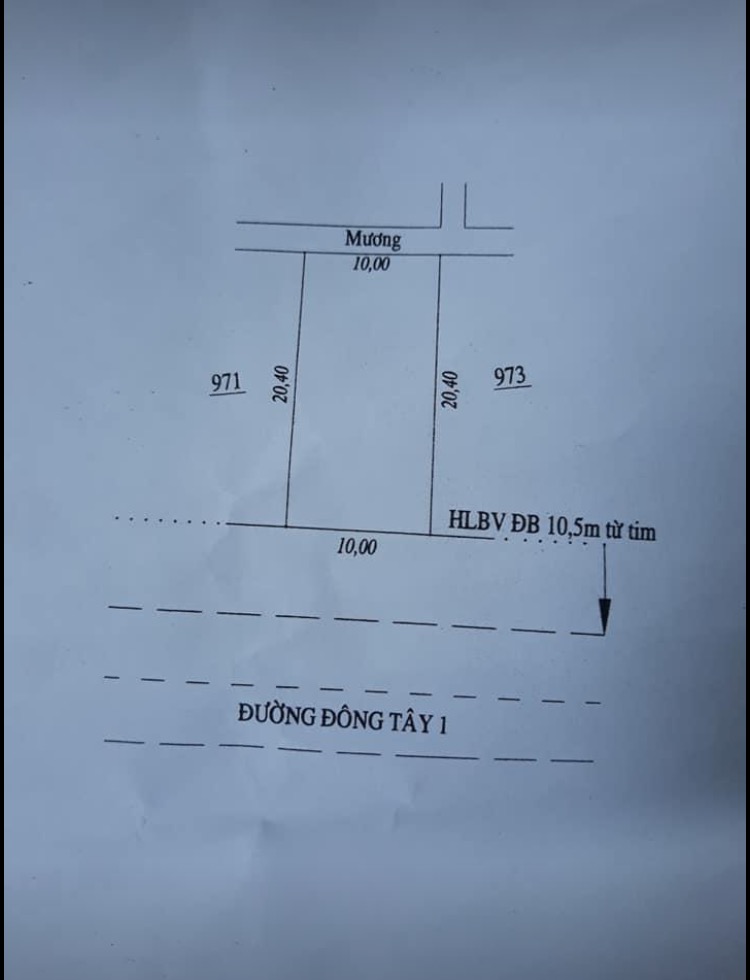 Đông Tây 1 – TTHC Hớn Quản  gia 1,7ty dt 10×20