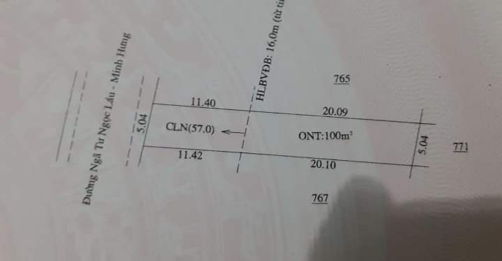 Bán đất minh long chơn thành giá 765tr dt 5×32×100m2tc