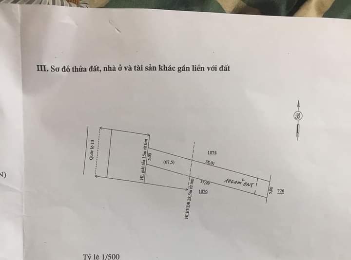 Bán đất quốc lộ 13 gần chợ lộc hưng lộc ninh giá 1tỷ2 dt 5×38