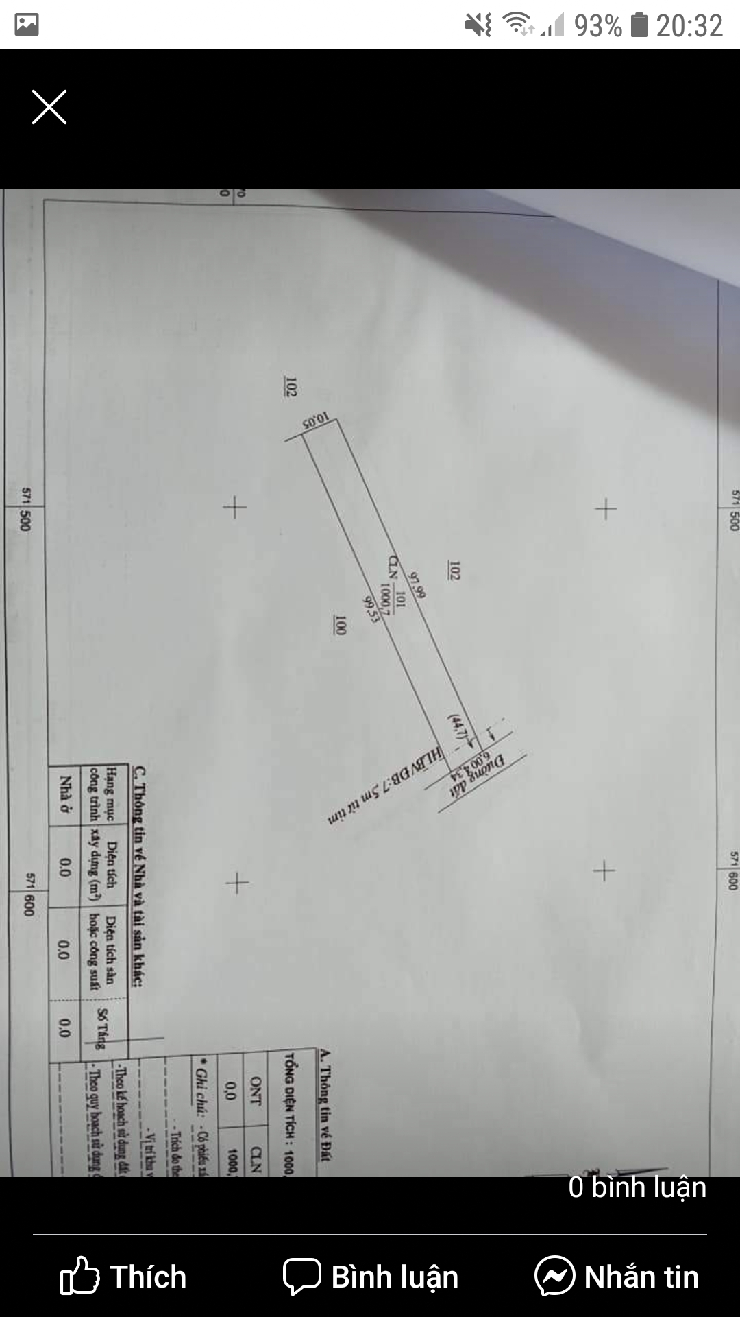 Bán đất xã Tiến Hưng dt 10×100 giá 500tr