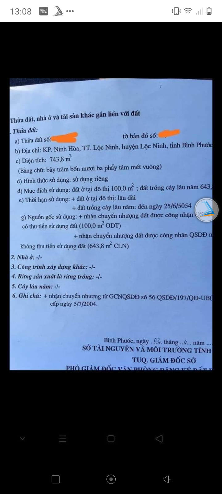 Bán đất ngay siêu thị Nhung Hiển  thị trấn lộc ninh giá 1tỷ8 dt 22×38×100tc