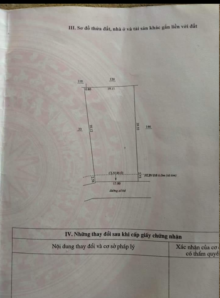 Bán đất minh hưng giá 180tr/m dt 17×35×100tc