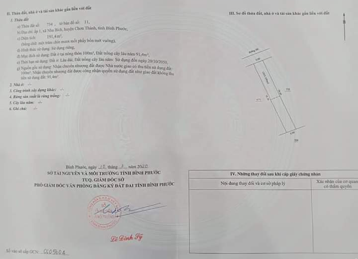 Bán đất nha bích giá 200tr dt 5×40×100%tc