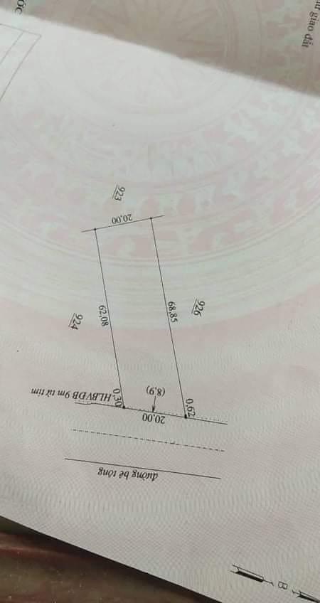 Bán đất Tân quan giá 680tr dt 20×68