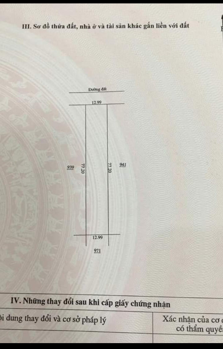 Bán đất nha bích giá 650tr dt 12×77