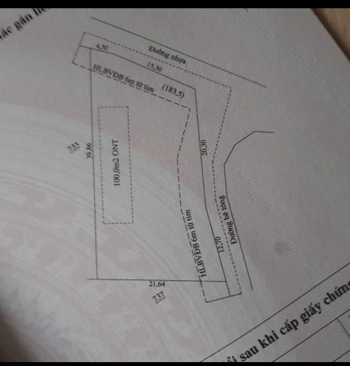 17m 2 mt như hình,  100tc tại Lộc Hưng gần chợ, trường học, ủy ban.