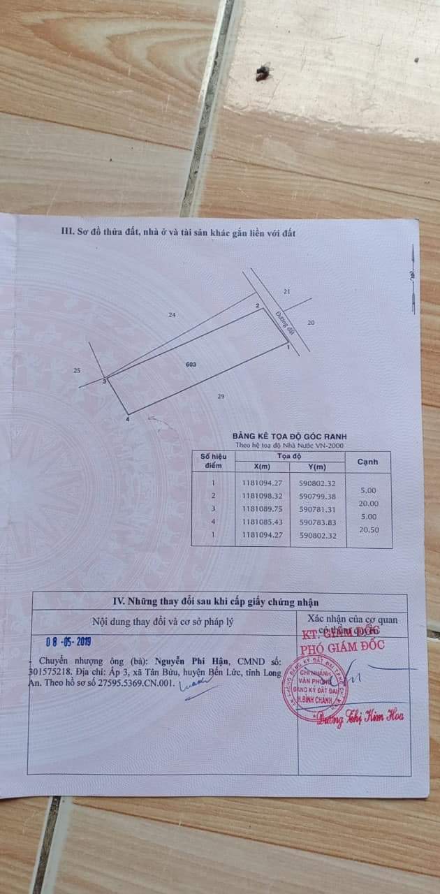 Bán lô đất vườn 5×20 giá 650tr.