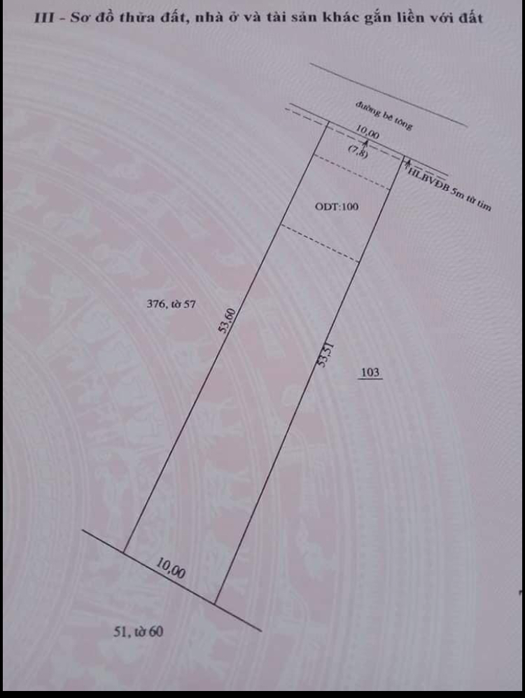 Bán đất phường Tân Phú giá 1tỷ500tr Dt 10*53*100tc