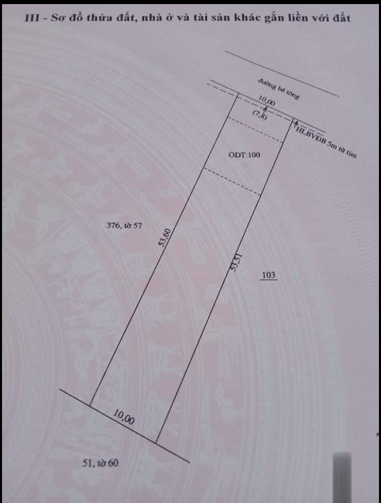 Bán đất phường Tân Phú giá 1tỷ500tr Dt 10*53*100tc