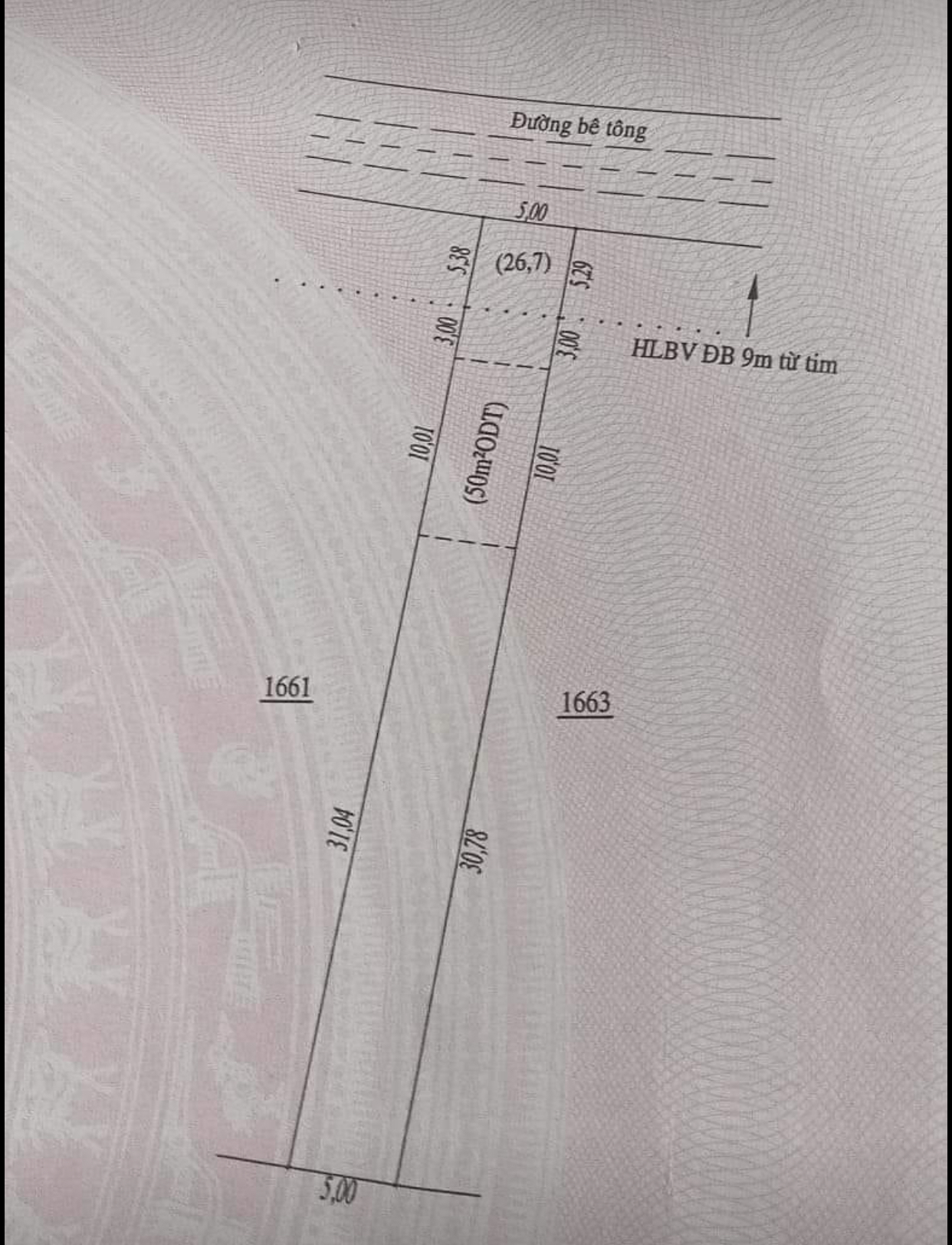 Bán đất Kp2 Tân Khai giá 810tr dt 5×31