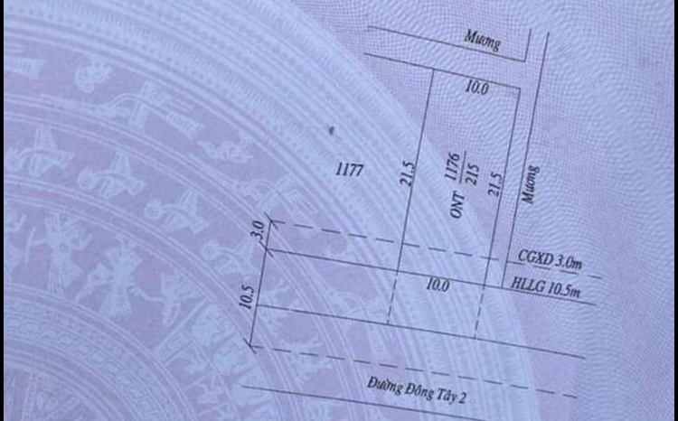 Bán đất thị trấn Tân Khai giá 2,3tỷ dt 215m2