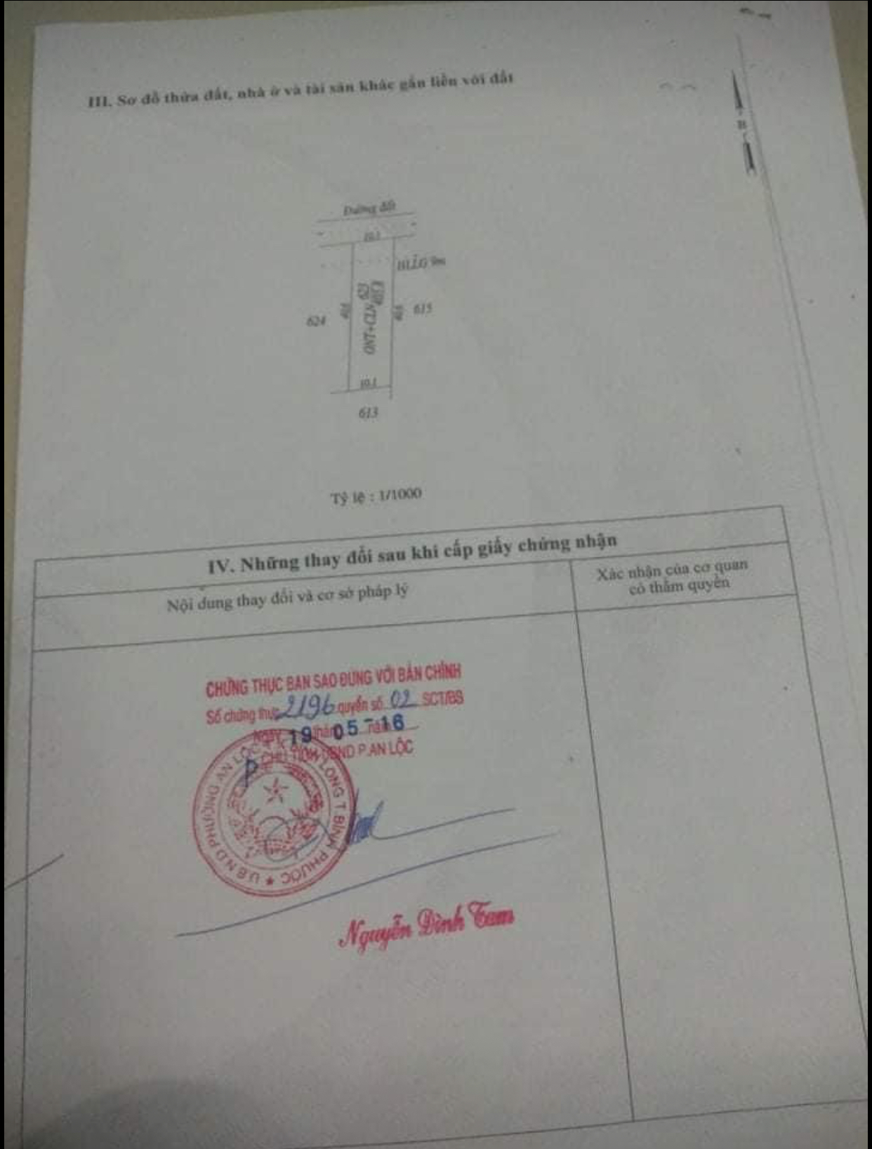 Bán đất Tân Khai giá 2ty1 dt 10x40x100tc