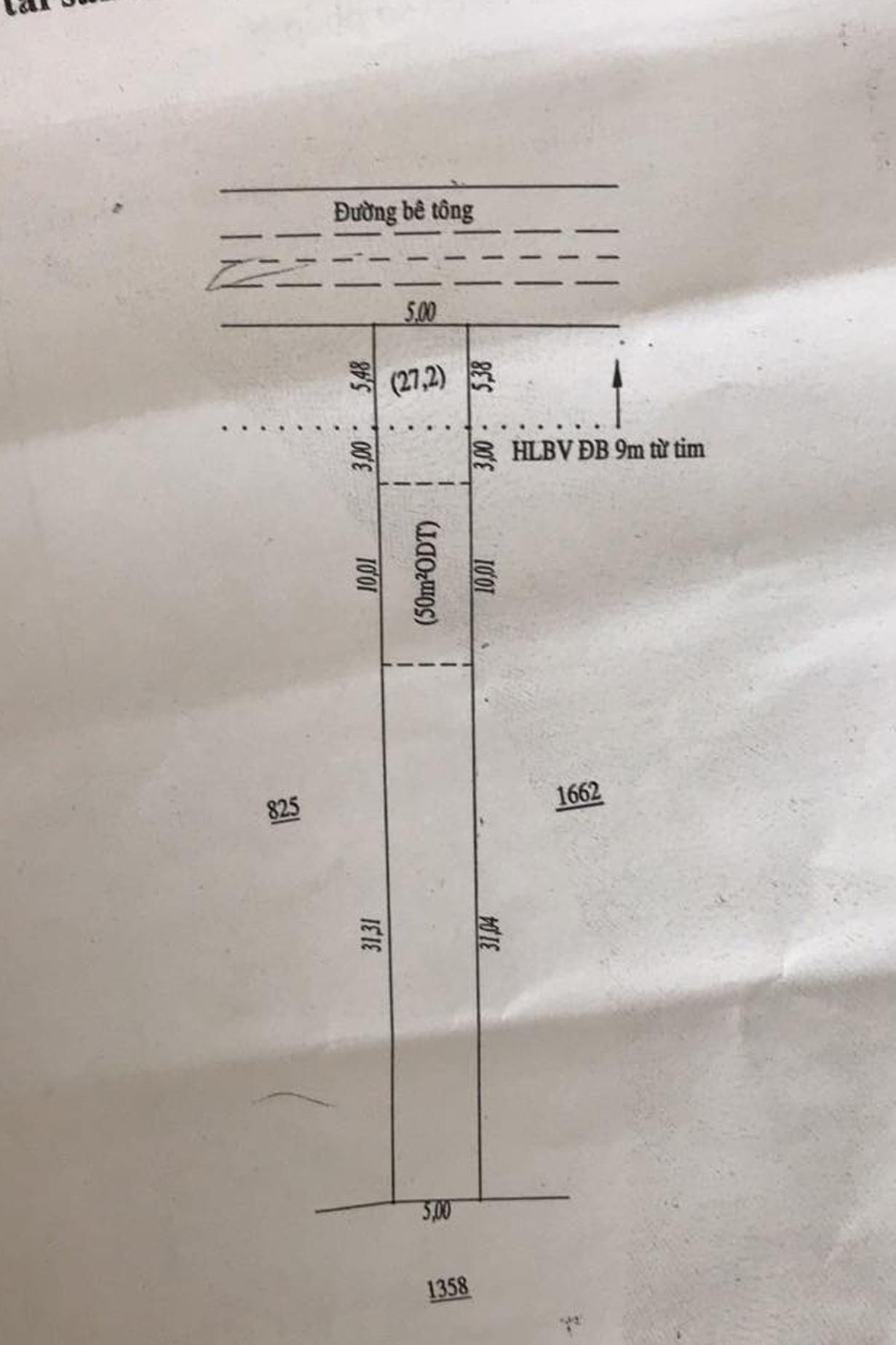 Bán đất hèm Trúc Xanh Tân Khai giá 870tr dt 5x44x50tc