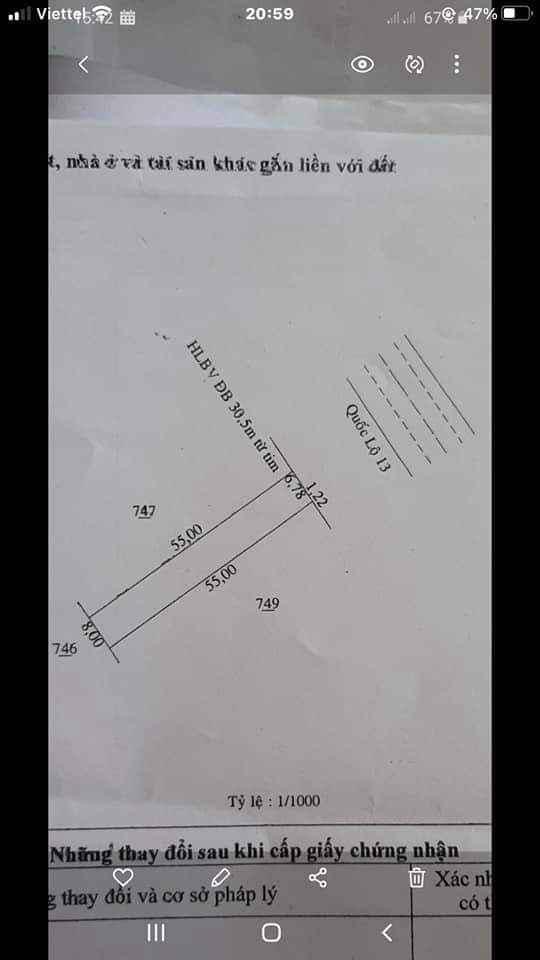 Bán đất xã Thanh Lương giá 2,1tỷ dt 8*55*100tc