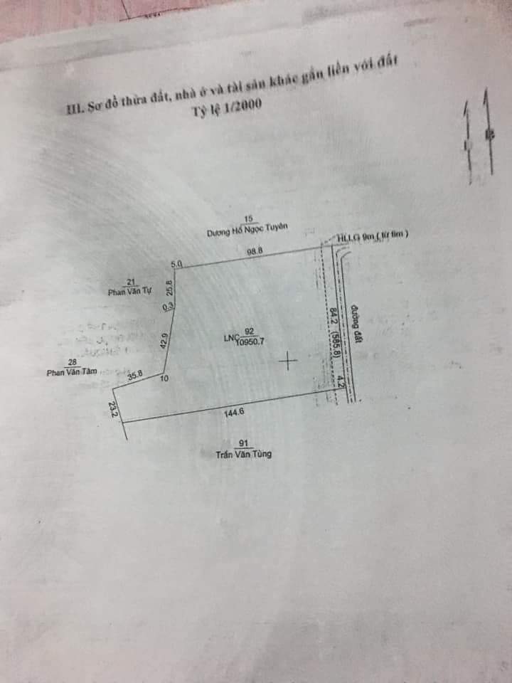 Bán đất xã Thành Tâm giá 12tỷ/ha dt 2ha2