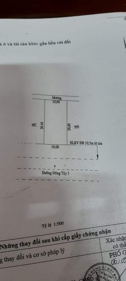 Bán đất thị trấn Tân Khai giá 2ty35tr dt 204m2