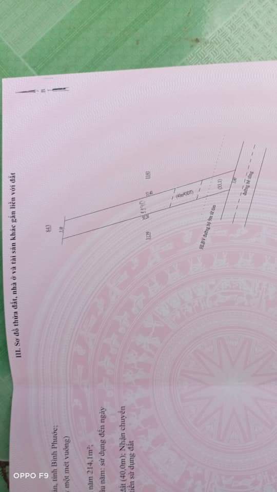 Bán đất Tân Khai giá 620tr dt 5×50×40tc