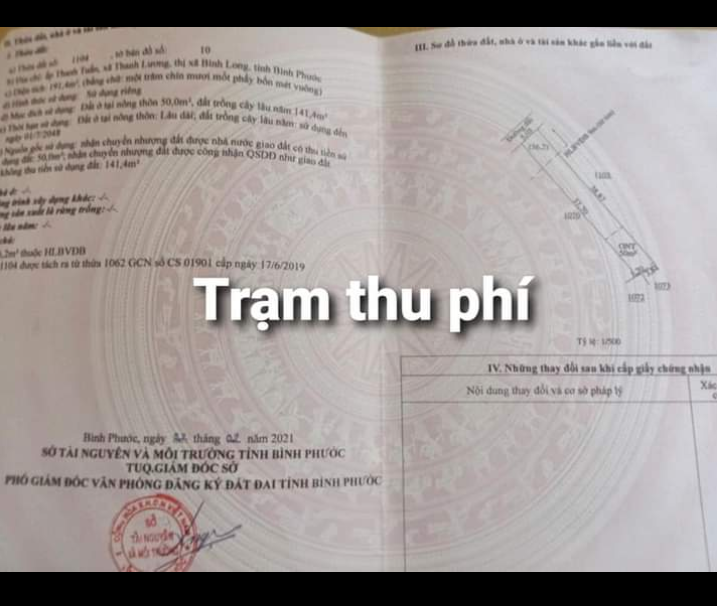 Bán đất xã Thanh Lương giá 430tr dt 5×38×50tc